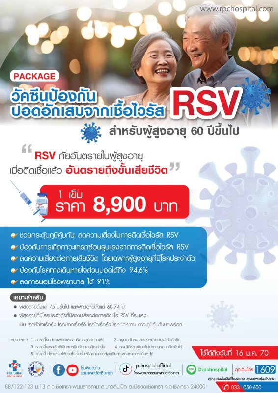 วัคซีนป้องกันปอดอักเสบจากเชื้อไวรัส RSV สำหรับผู้สูงอายุ 60 ปีขึ้นไป